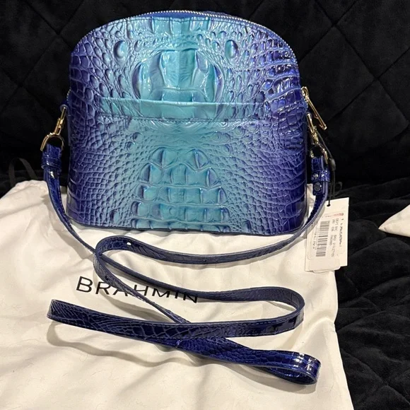 Brahmin Georgina Iridescent Blue Crossbody Bag - Picture 6 of 6